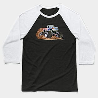 Cartoon Monster Truck Baseball T-Shirt